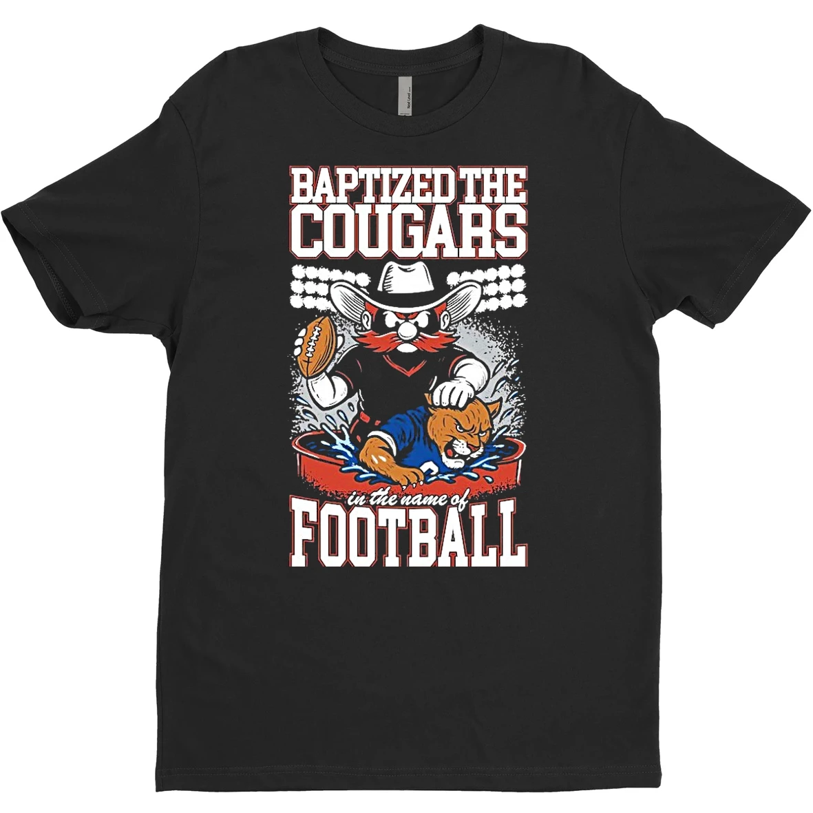 Original Texas Tech Red Raiders Baptized The Cougars In The Name Of Football T Shirt Sweater