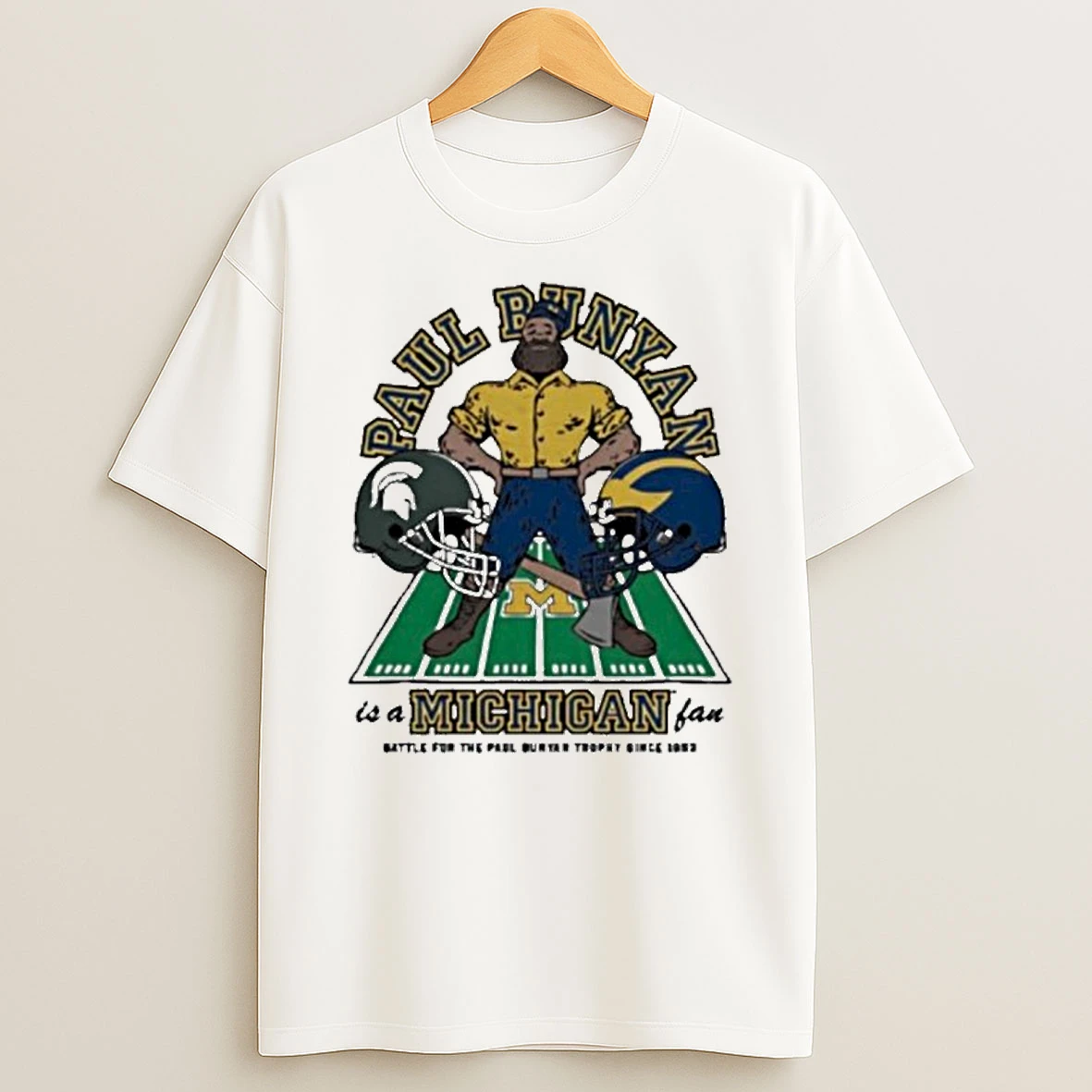 Paul Bunyan Michigan State And Wolverines Helmet Tshirt Hoodie