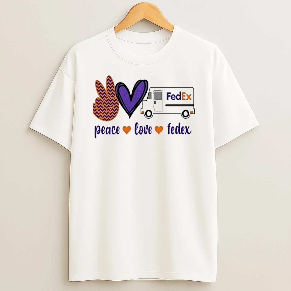 Peace Love Fedex Hand Love Car Tshirt Hoodie