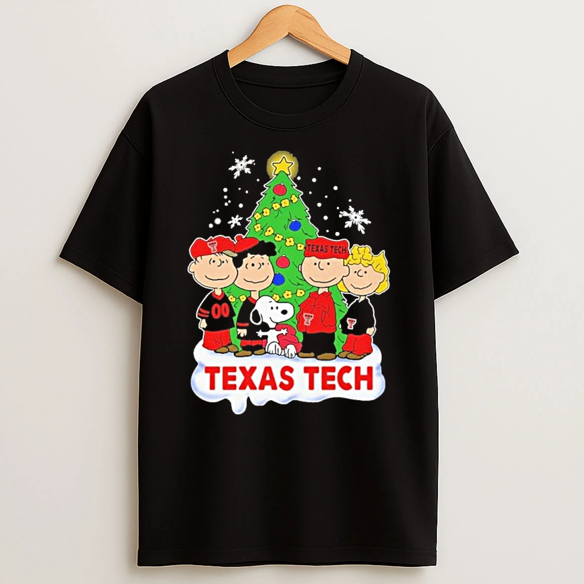 Peanuts Texas Tech Tree Christmas Tshirt Hoodie