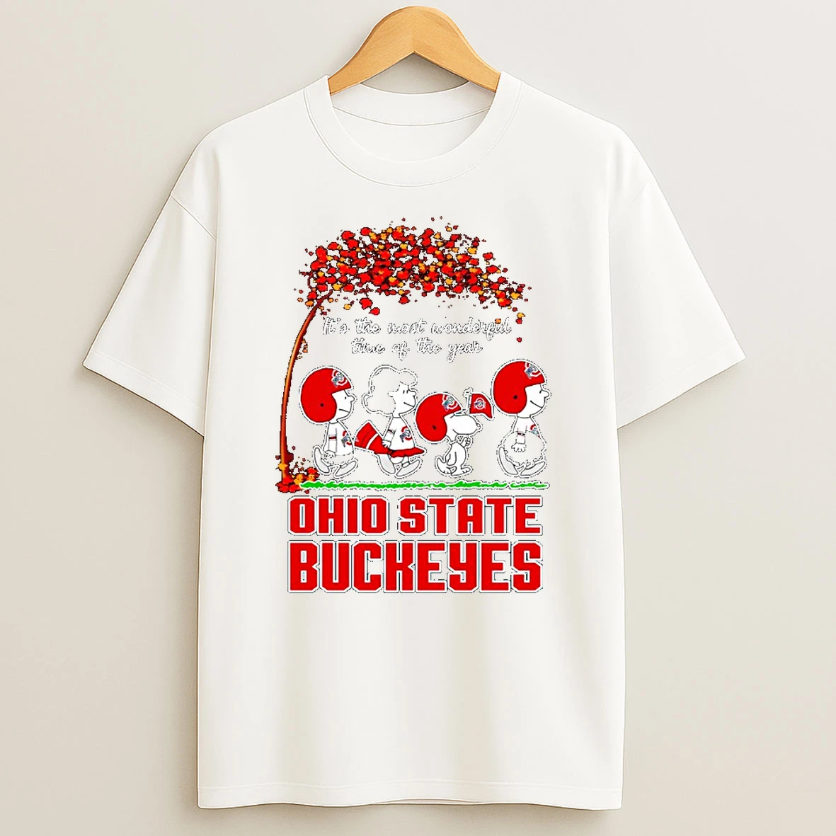 Peanuts Characters Ohio State Buckeyes Its The Most Wonderful Time Of The Year Tshirt Hoodie