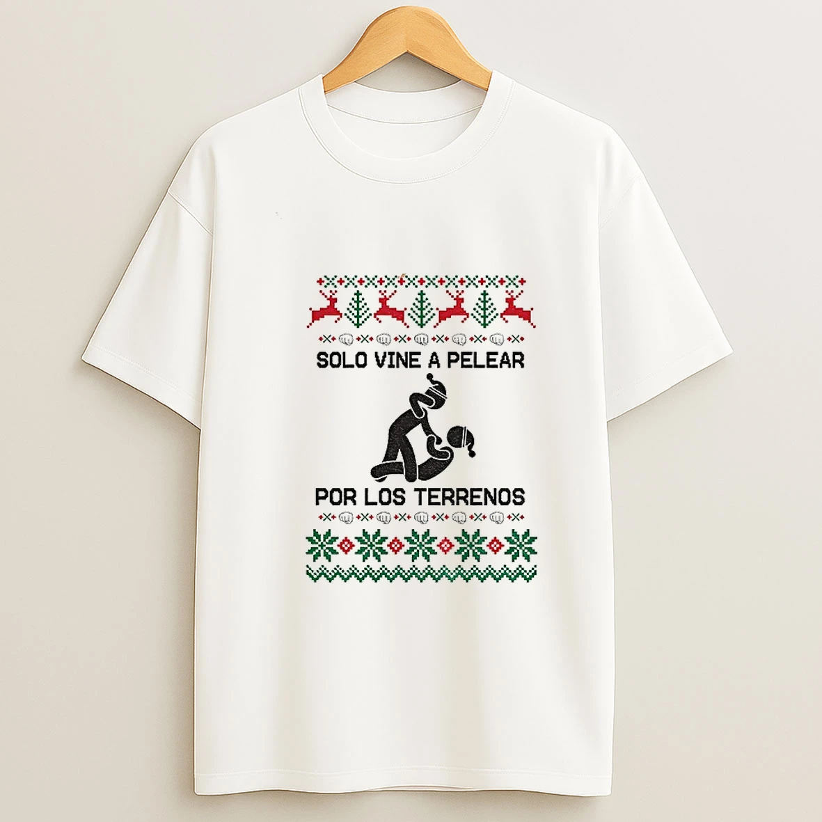 Pelear Por Los Terrenos Solo Vine A Pelear Mexican Christmas Tshirt Hoodie
