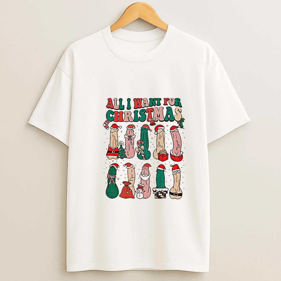 Penis All I Want For Merry Christmas Xmas Naughty Tshirt Hoodie