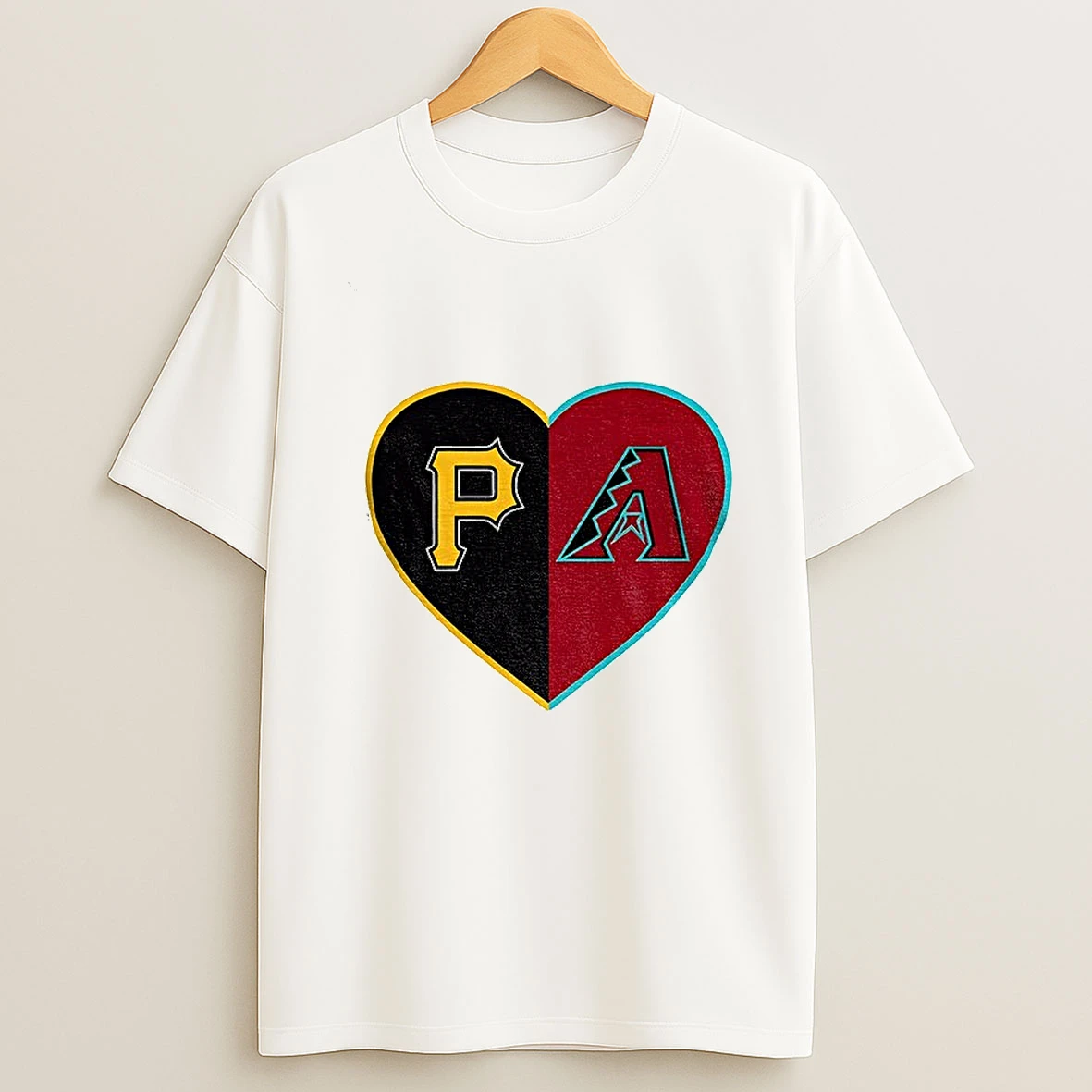 Personalized Split Heart Pittsburgh Pirates Vs Arizona Diamondbacks Logo Tshirt Hoodie