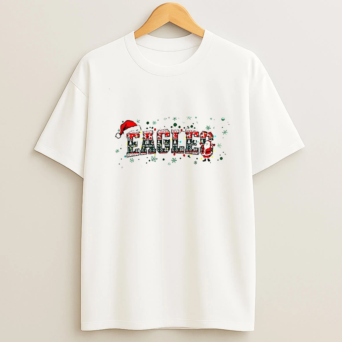Philadelphia Eagle Football Santa Hat Light Bulb Tis The Season Merry Christmas Tshirt Hoodie