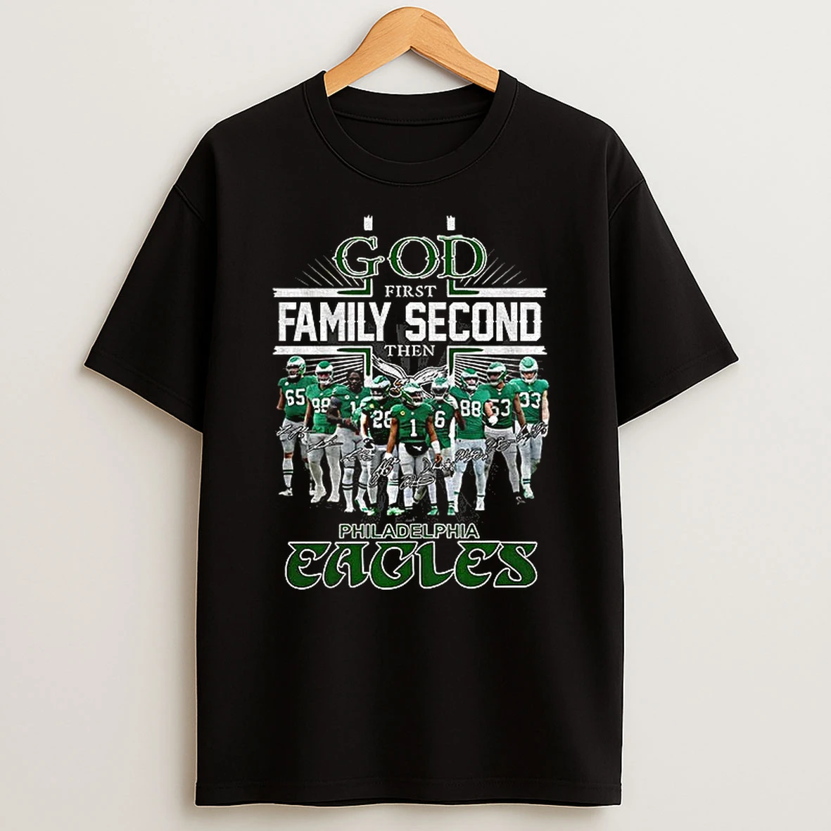 Philadelphia Eagles God First Family Second Then Broncos Football Nfl Football Tshirt Hoodie