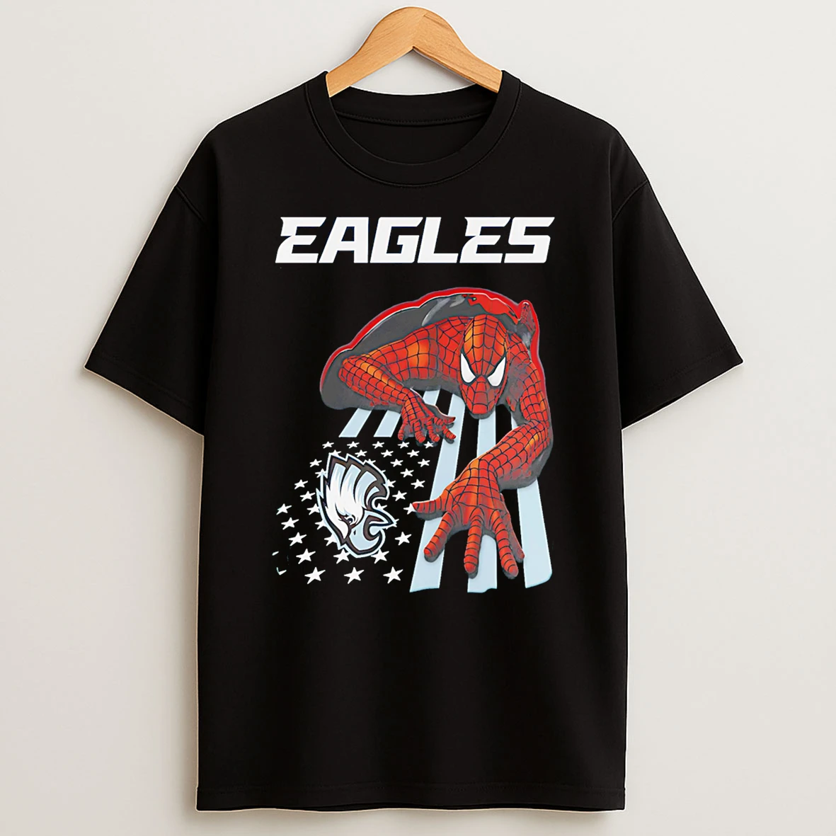 Philadelphia Eagles Spiderman America Flag Tshirt Hoodie