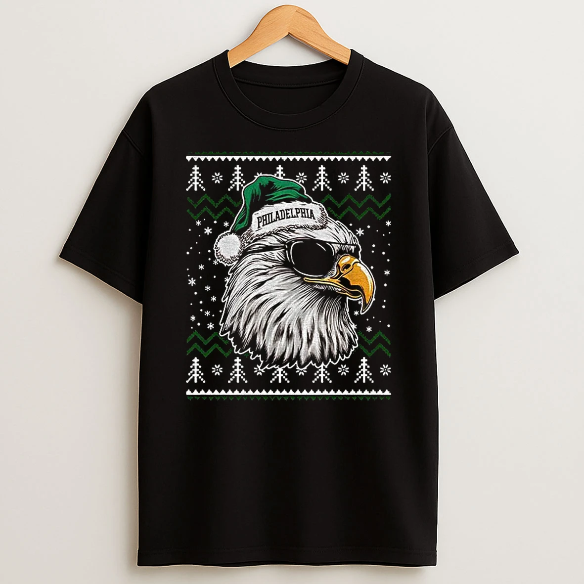 Philadelphia Football Mascot Ugly Pattern Vintage Christmas Tshirt Hoodie