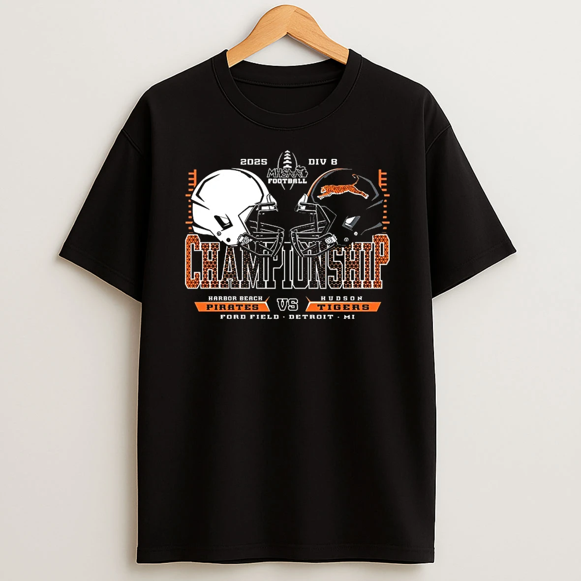 Pirates Vs Tigers 2025 Mhsaa Division 8 Football Championship Tshirt Hoodie