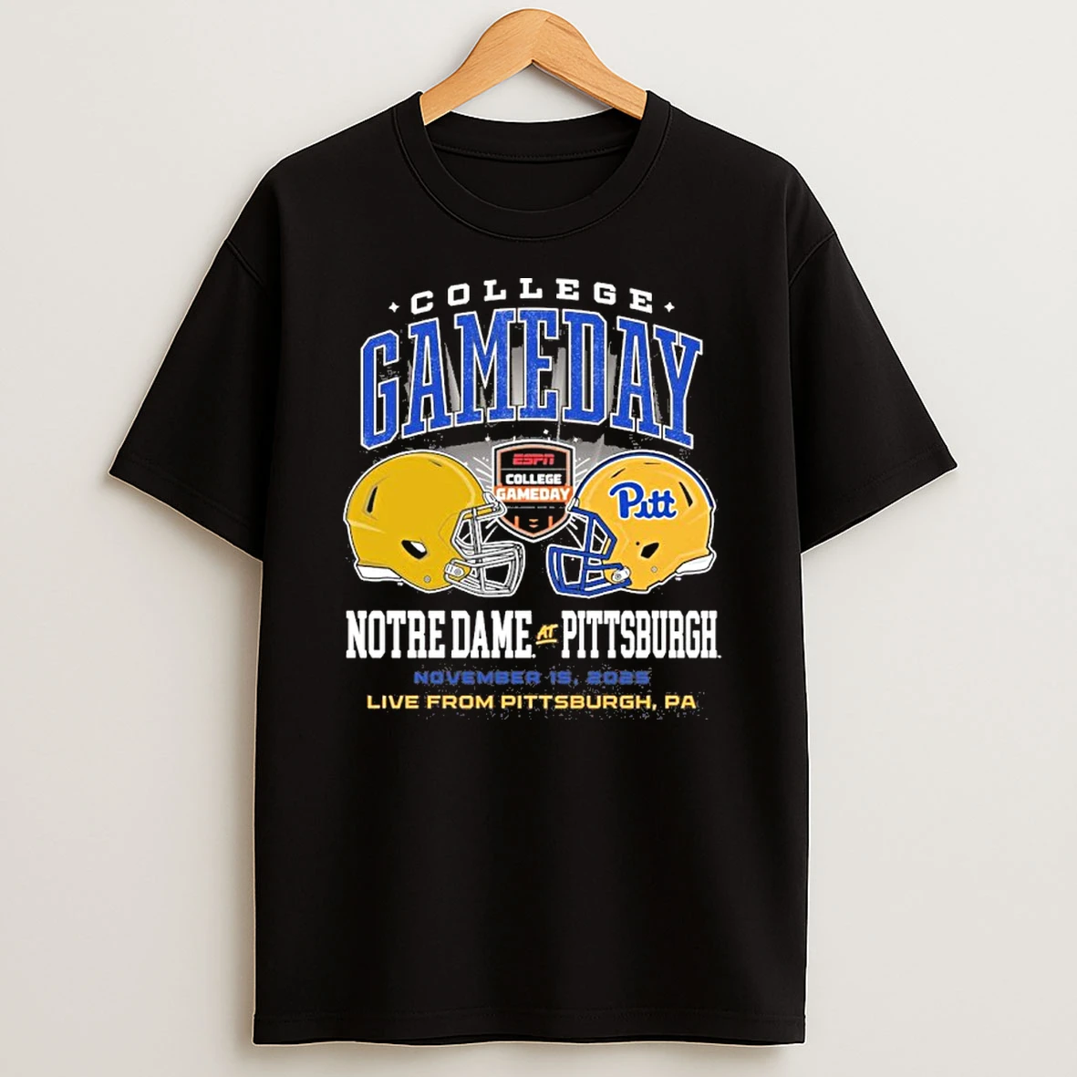 Pitt Panthers Vs Notre Dame 2025 College Gameday Duel Helmet Tshirt Hoodie