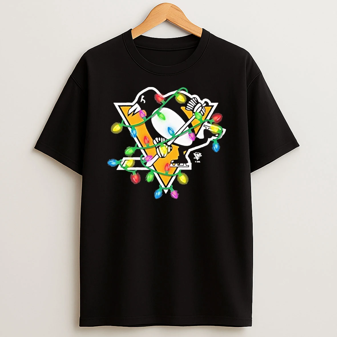 Pittsburgh Penguins Logo Lights Christmas Tshirt Hoodie