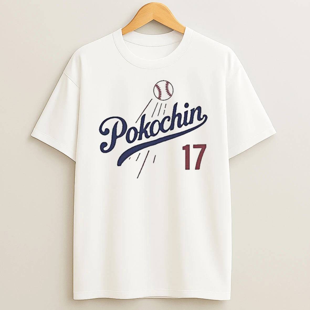 Pokochin 17 Los Angeles Dodgers Baseball Tshirt Hoodie
