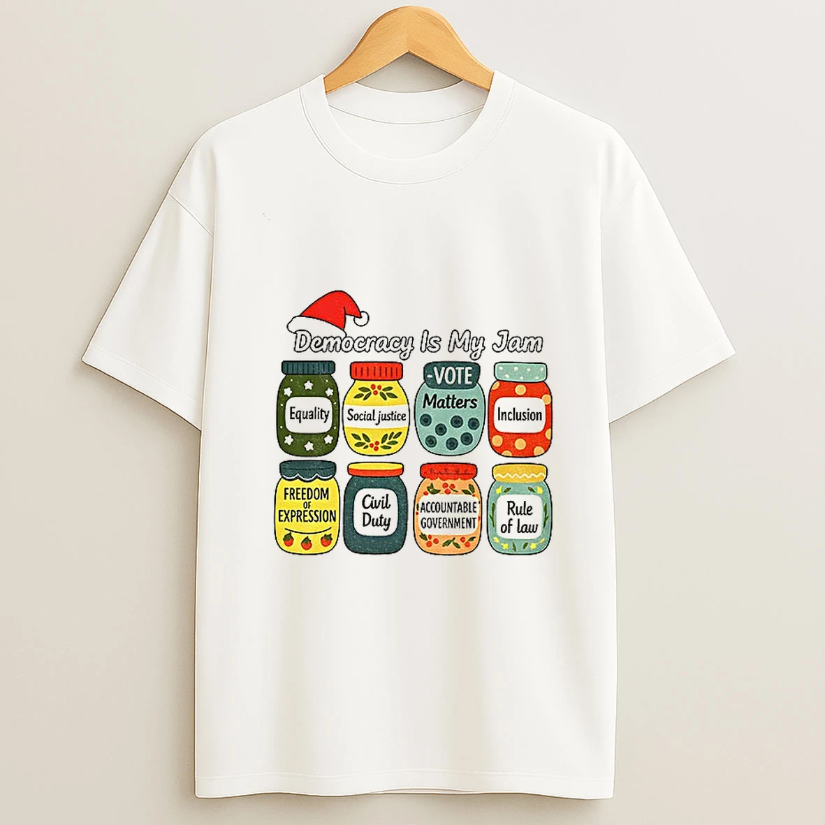Political Christmas Democracy Is My Jam Pro Democracy Tshirt Hoodie