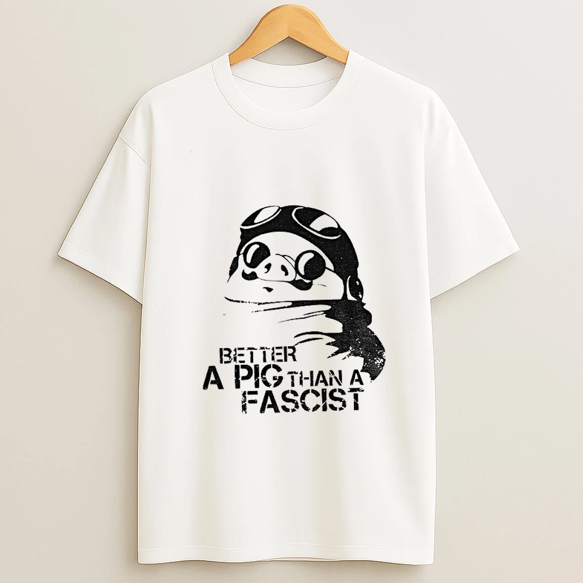 Porco Rosso Better A Pig Than A Fascist Political Statement Tshirt Hoodie
