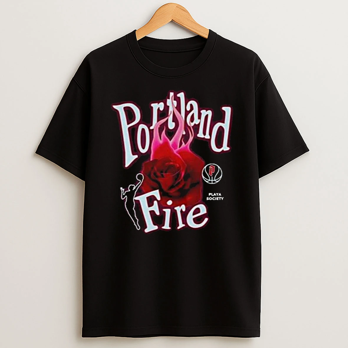 Portland Fire Burning Rose Tshirt Hoodie