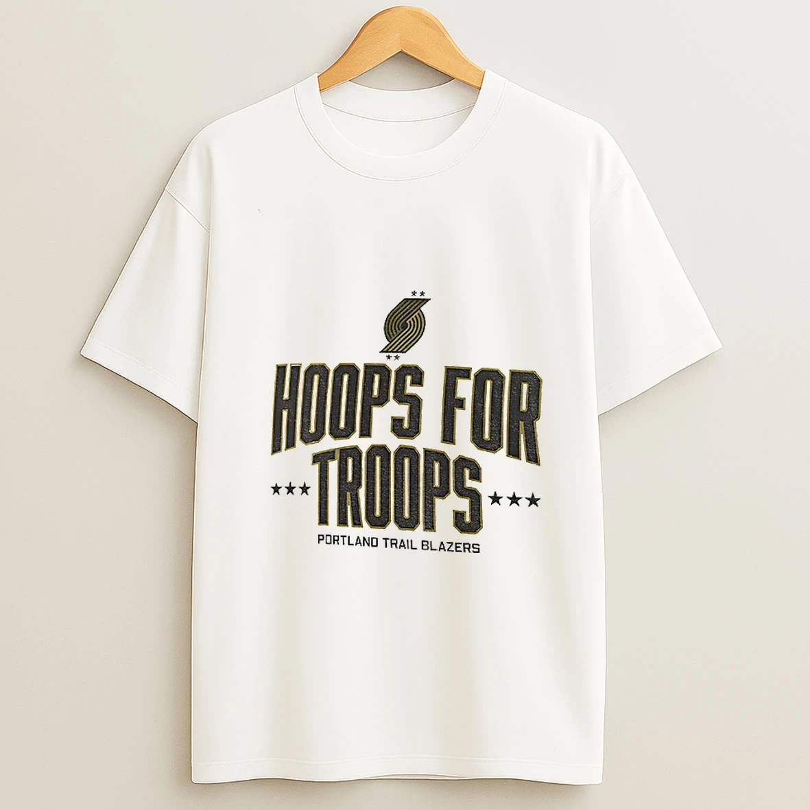 Portland Trail Blazers Basketball Nba Hoops For Troops Logo Tshirt Hoodie