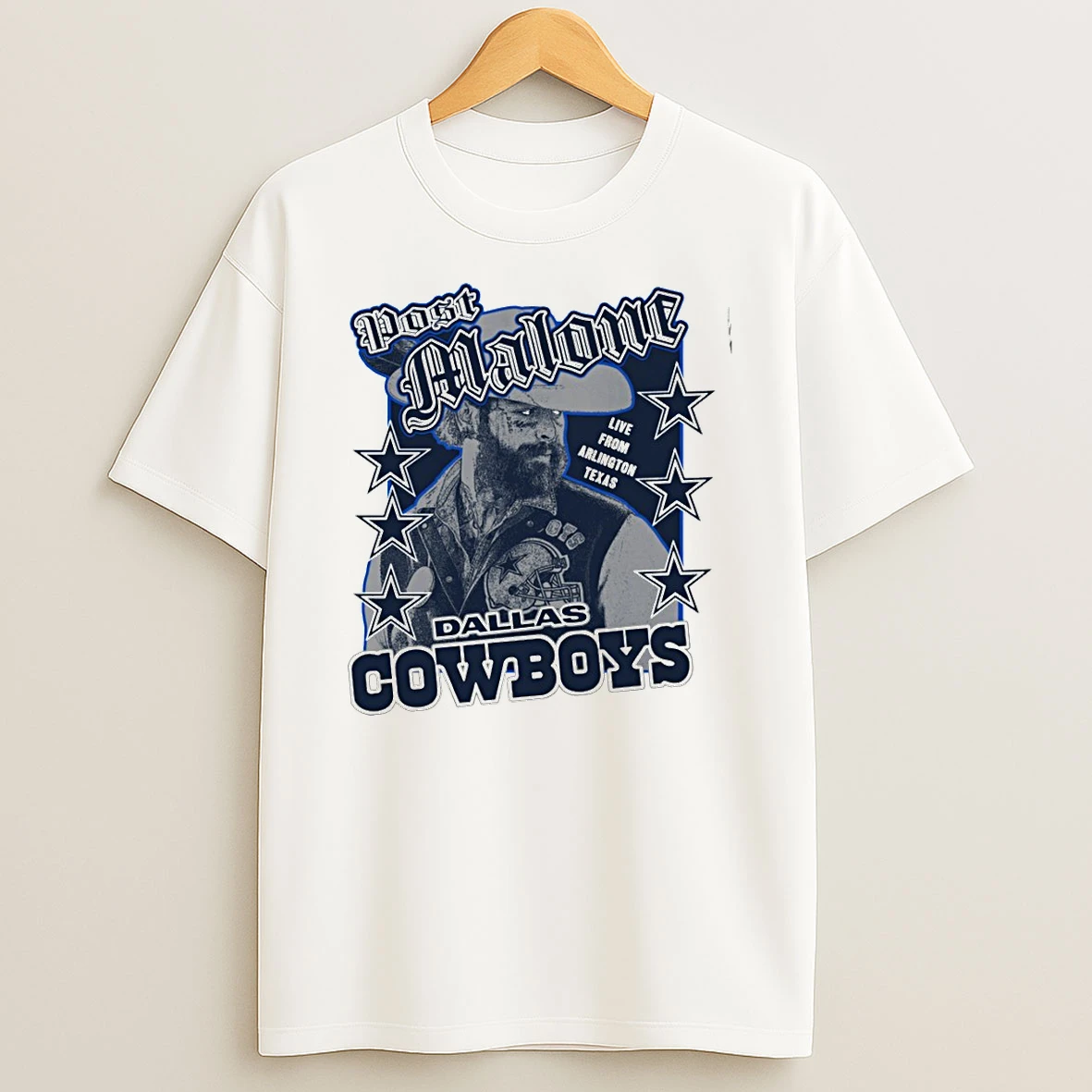Post Malone White Dallas Cowboys Arlington Concert Tshirt Hoodie