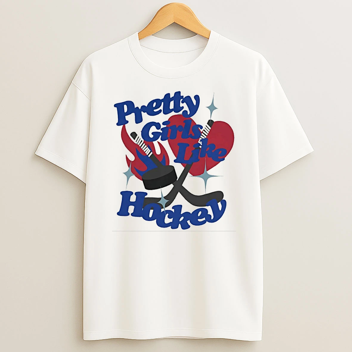Pretty Girls Like Hockey Circle Tshirt Hoodie