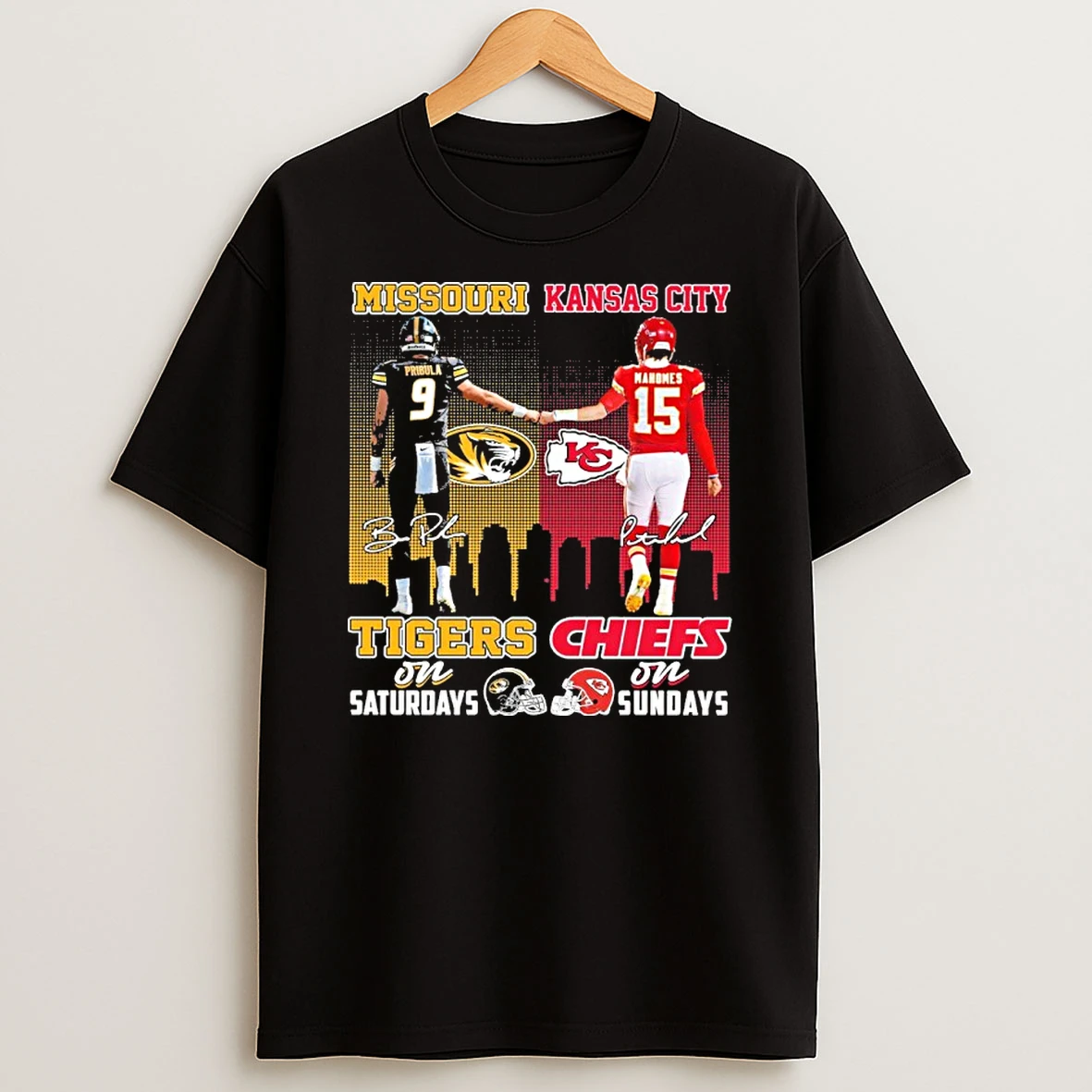 Pribula Mizzou Tigers And Patrick Mahomes Kc Chiefs Tshirt Hoodie