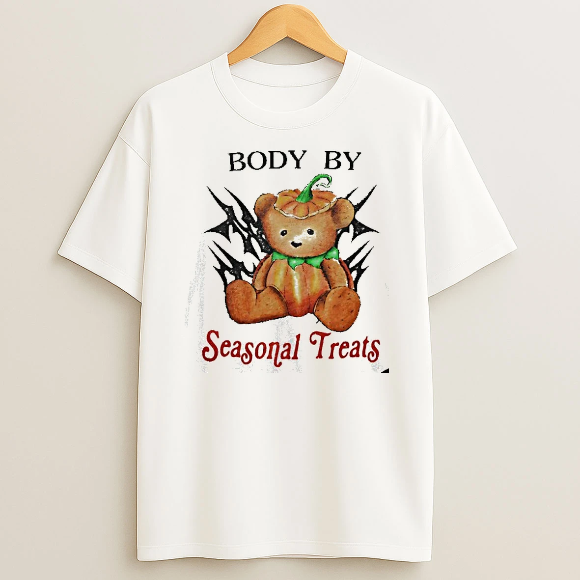 Pumpkin Teddy Bear Body By Seasonal Treats Tshirt Hoodie