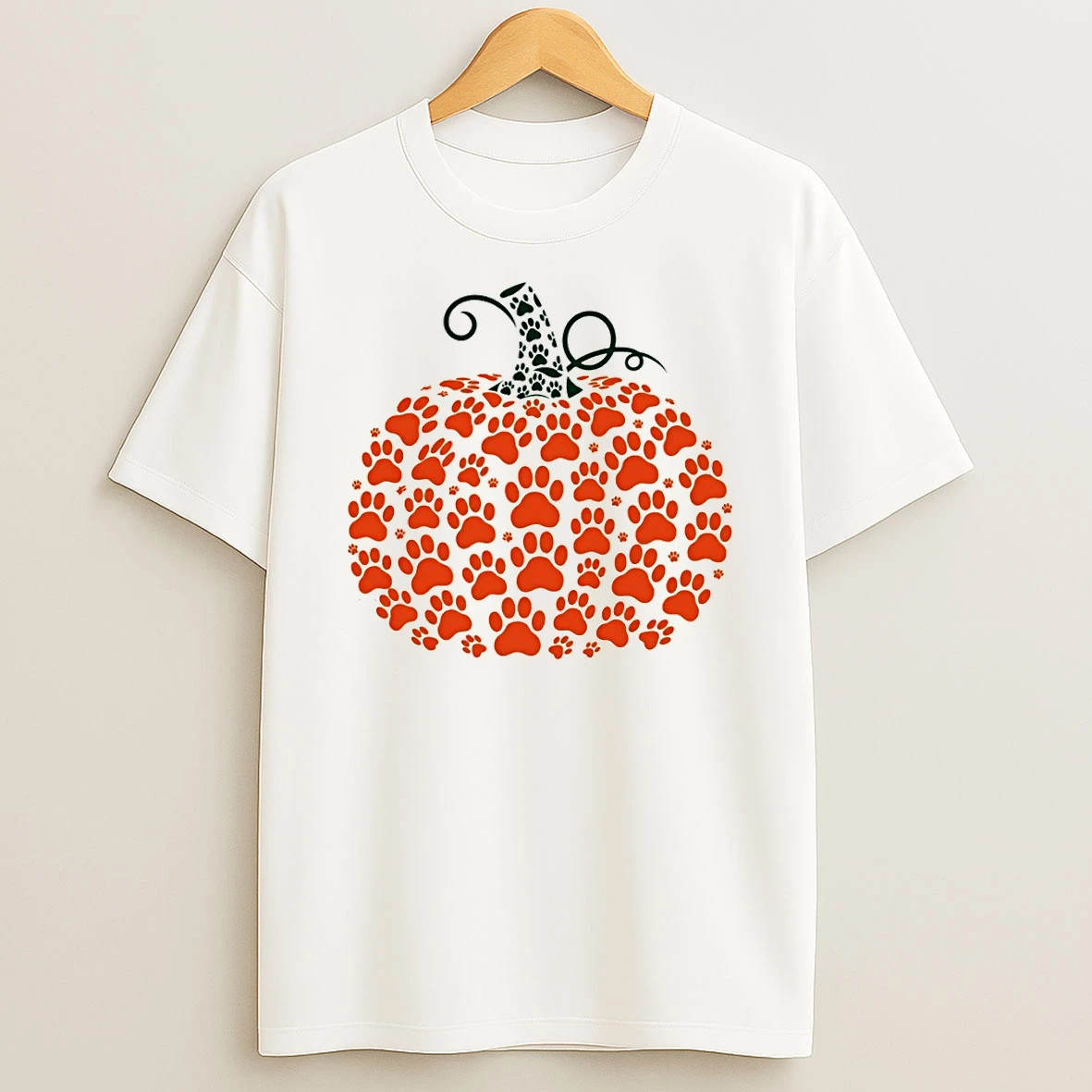 Pumpkin Dog Paw Fall Halloween Tshirt Hoodie