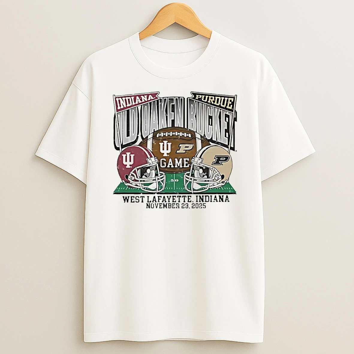 Purdue Boilermakers Vs Indiana Hoosiers Old Oaken Bucket 2025 West Lafayette Indiana Helmet Circle Tshirt Hoodie