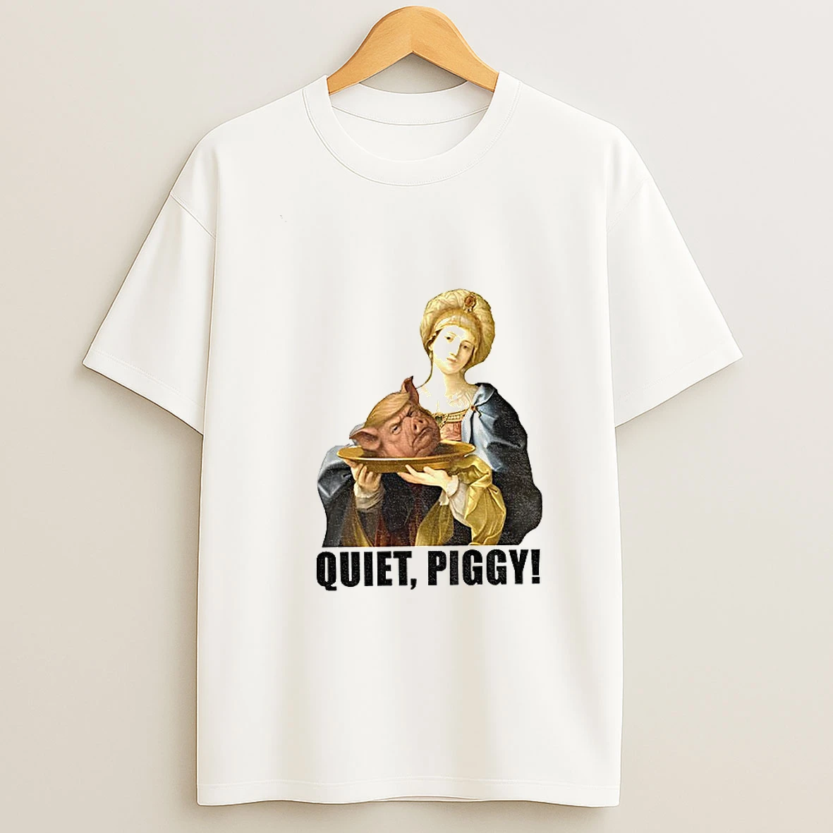 Quiet Piggy Anti Trump Feminist Trump Pig Head Retro Tshirt Hoodie