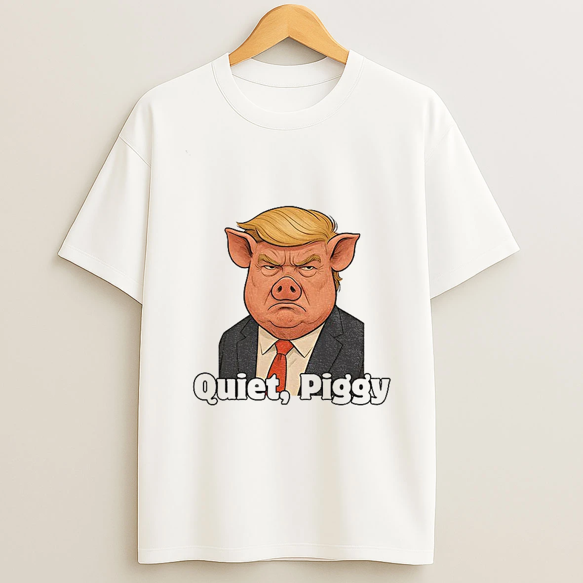 Quiet Piggy No Kings Protest Anti Trump Political Tshirt Hoodie