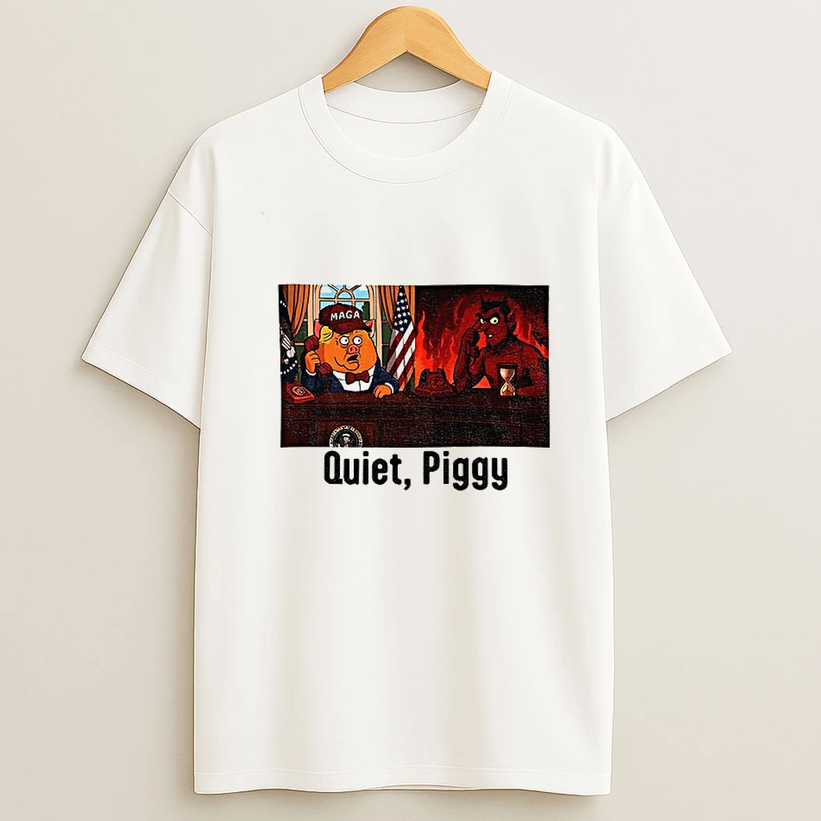 Quiet Piggy Satan Calling Anti Trump Tshirt Hoodie