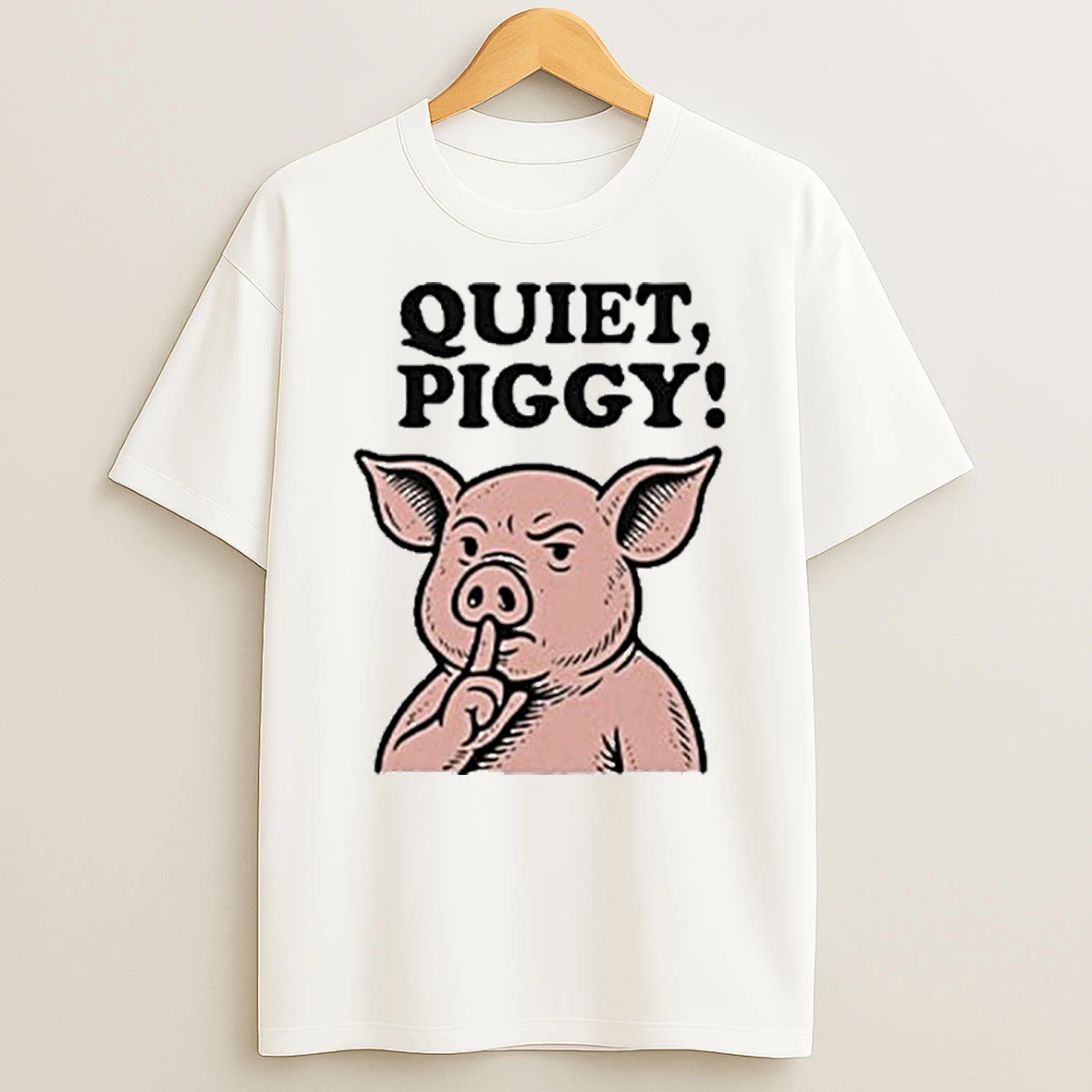 Quiet Piggy Satirical Trump Tshirt Hoodie