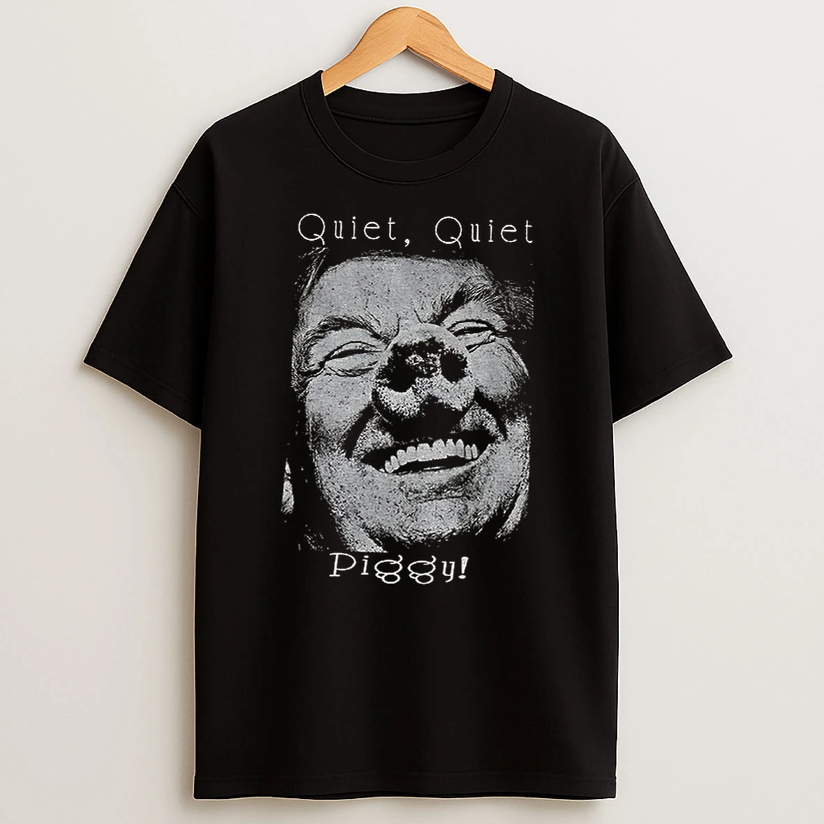 Quiet Piggy Vintage Anti Trump Antifa Political 2025 Tshirt Hoodie