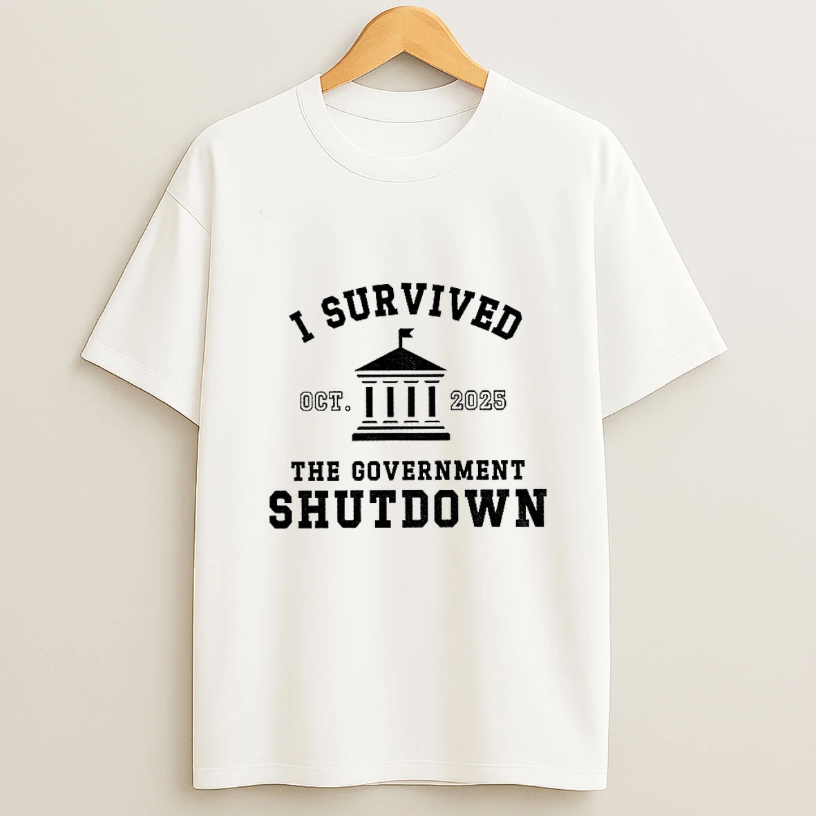 Quirky I Survived The Government Shutdown October 2025 Tshirt Hoodie