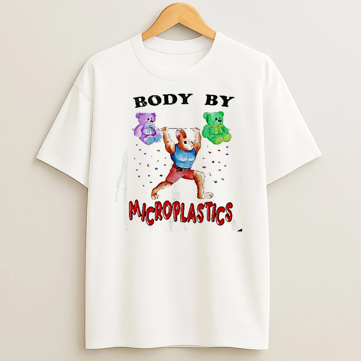 Rabbit Gymer Body By Microplastics Tshirt Hoodie