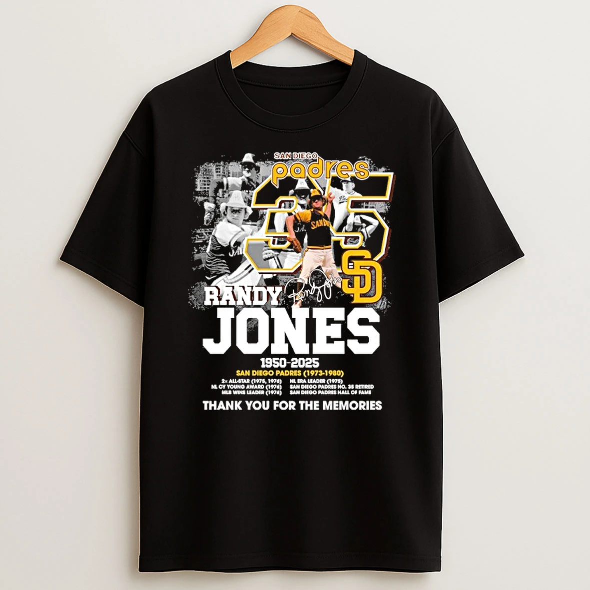 Randy Jones San Diego Padres 1950 2025 Thank You For The Memories Tshirt Hoodie