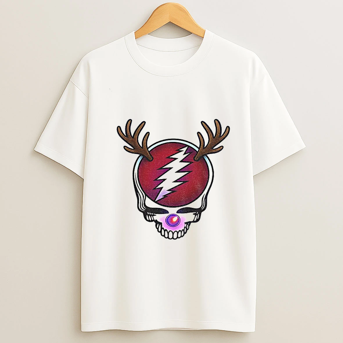 Reindeer Stealie Skull Grateful Dead Merry Christmas 2025 Tshirt Hoodie