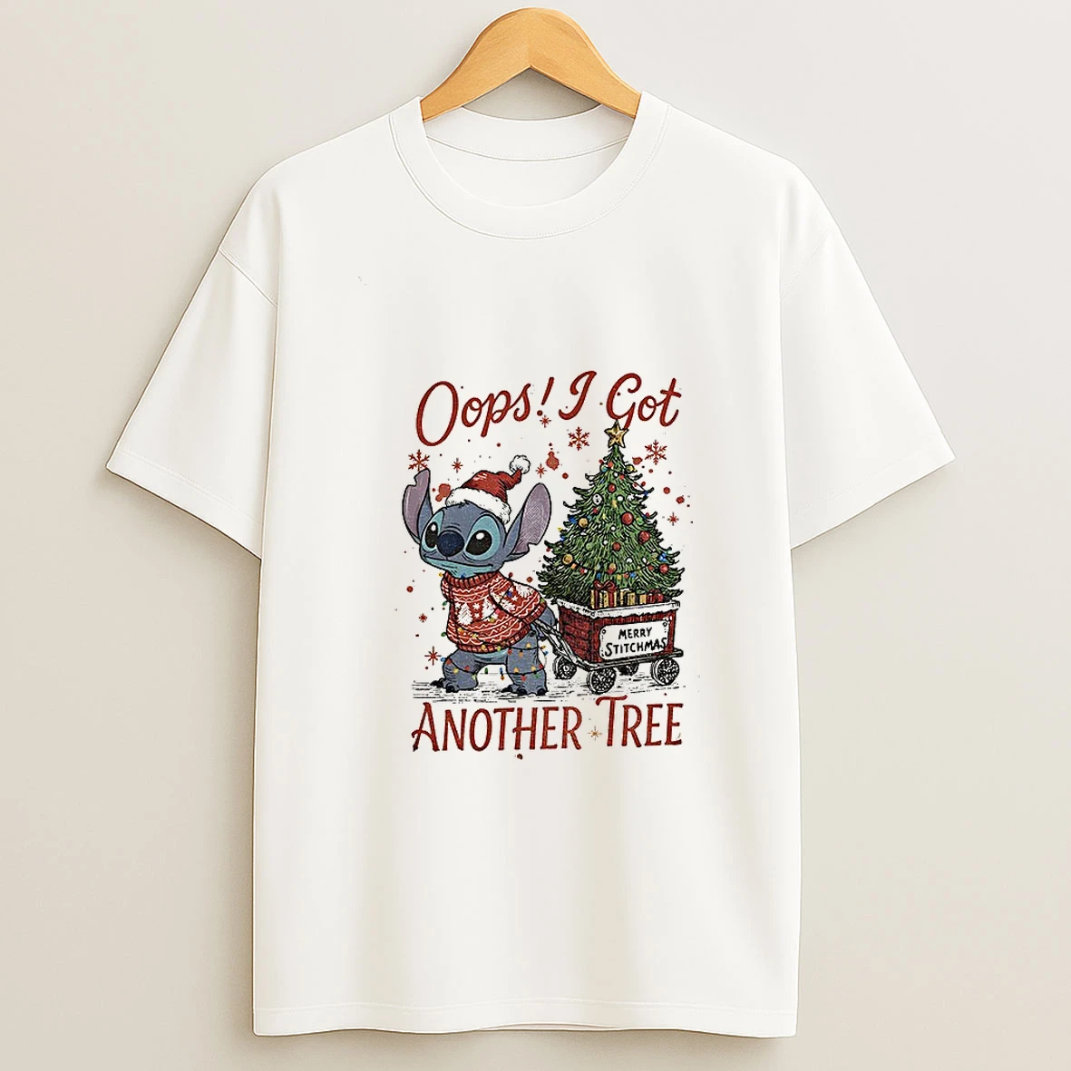 Retro Stich Christmas Oops I Got Another Tree Merry Stitchmas Tshirt Hoodie