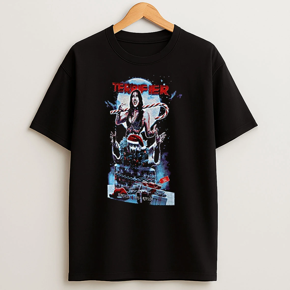 Rhea Ripley Wwe X Art The Clown Terrifier Ripple Junction Merry Christmas Tshirt Hoodie