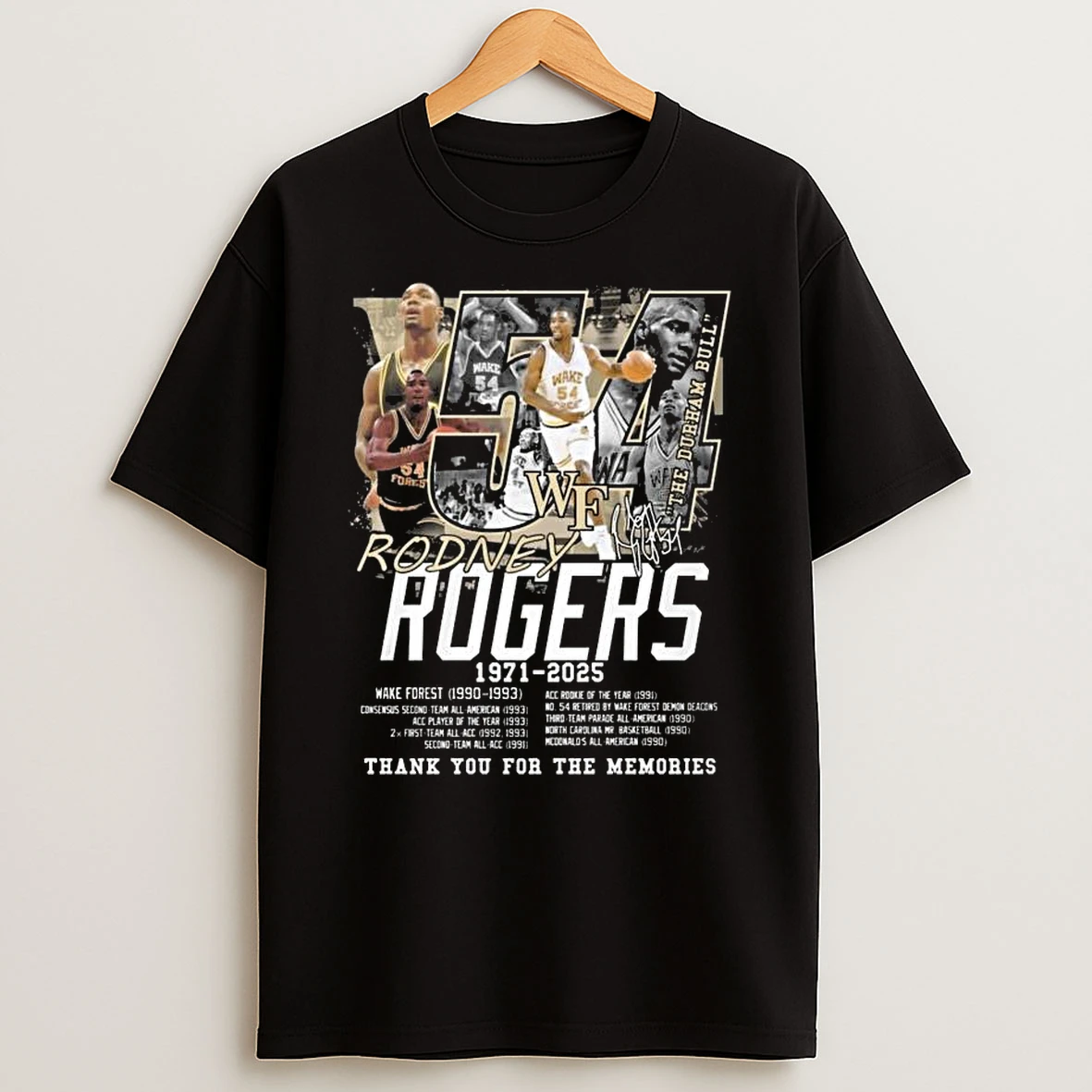 Rodney Rogers The Durham Bull 1971 2025 Signature Thank You For The Memories Tshirt Hoodie