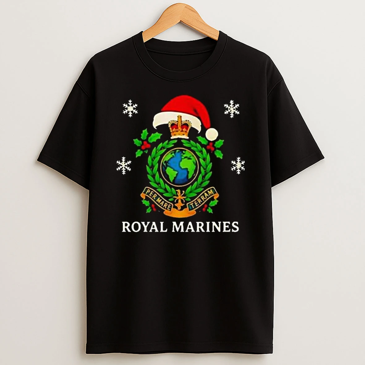 Royal Marines Christmas Per Mare Terram Tshirt Hoodie