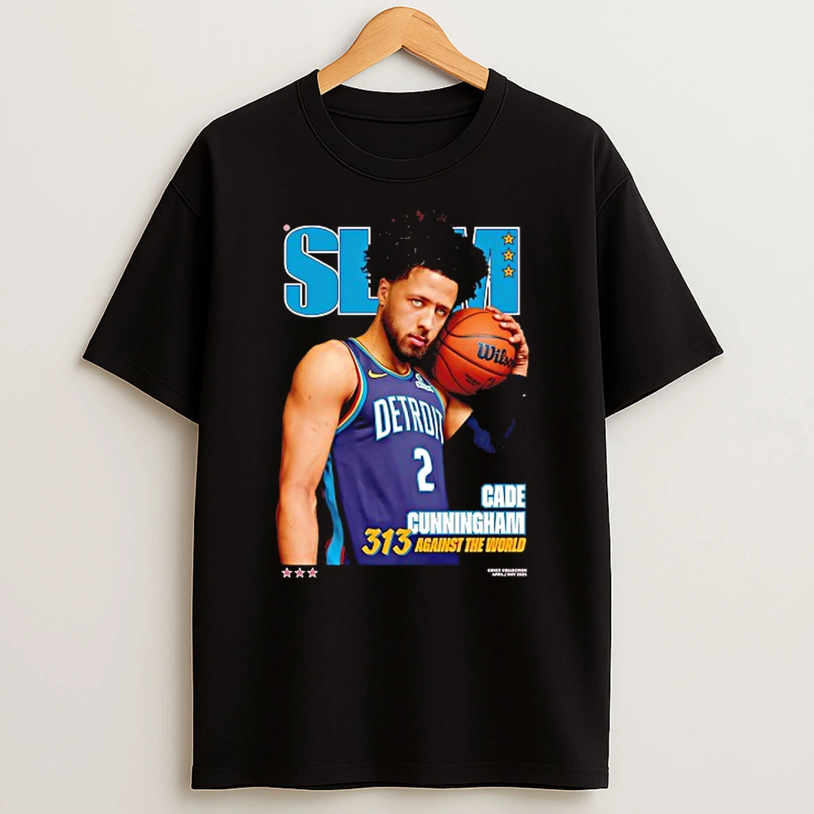 Slam Cade Cunningham Detroit Pistons 313 Against The World Tshirt Hoodie