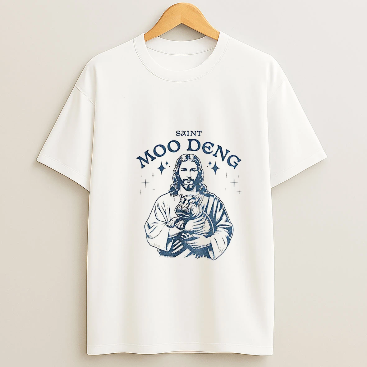 Saint Moo Deng Christmas Tshirt Hoodie