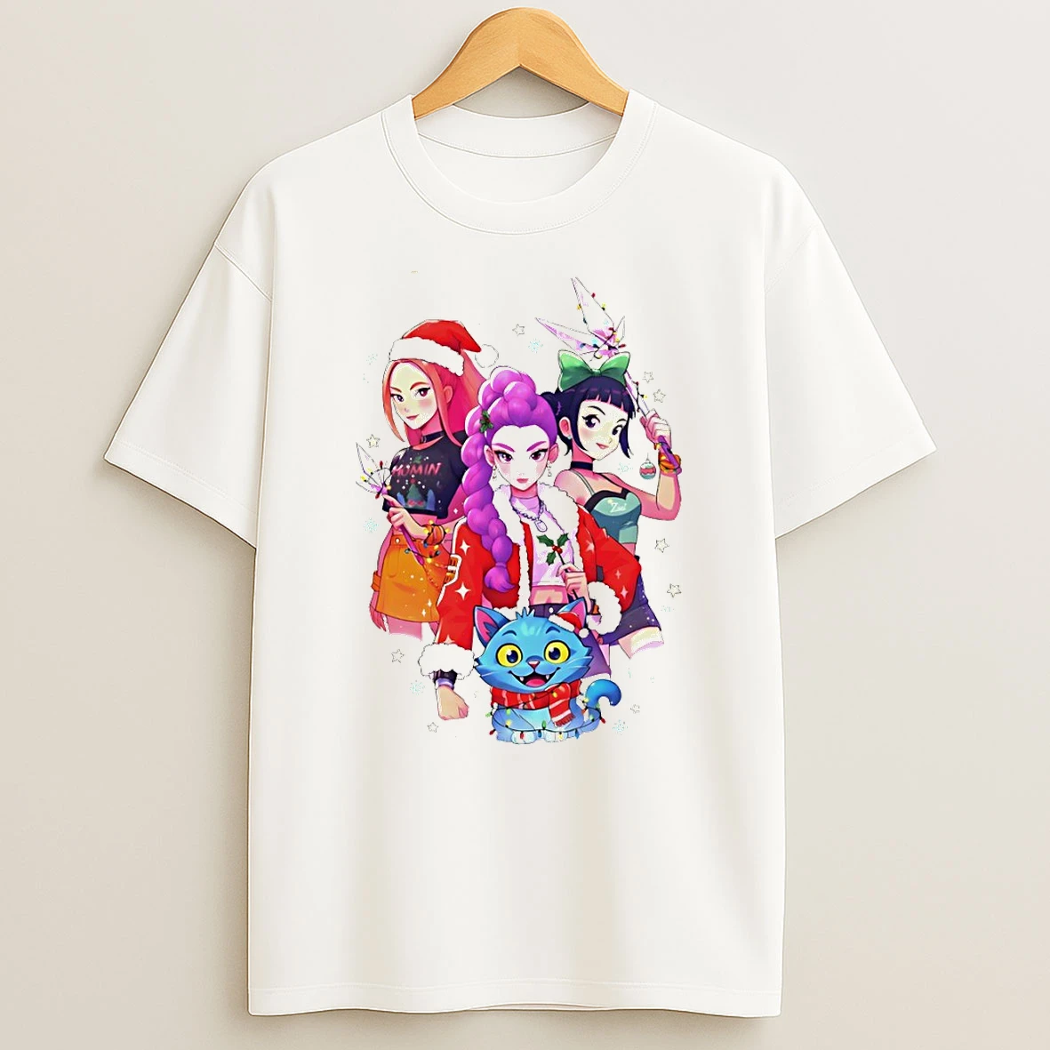 Saja Girls Christmas Anime Lover Kpop Huntrix Christmas Tshirt Hoodie