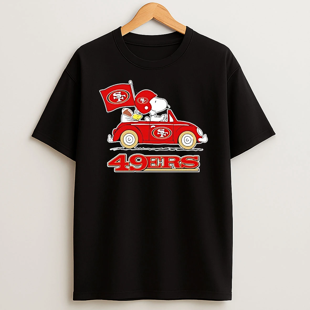 San Francisco 49ers Football X Snoopy Drive Car Tshirt Hoodie