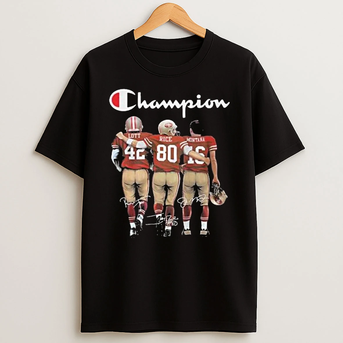 San Francisco 49ers The Champions Lott Rice Montana 2025 Signatures Tshirt Hoodie
