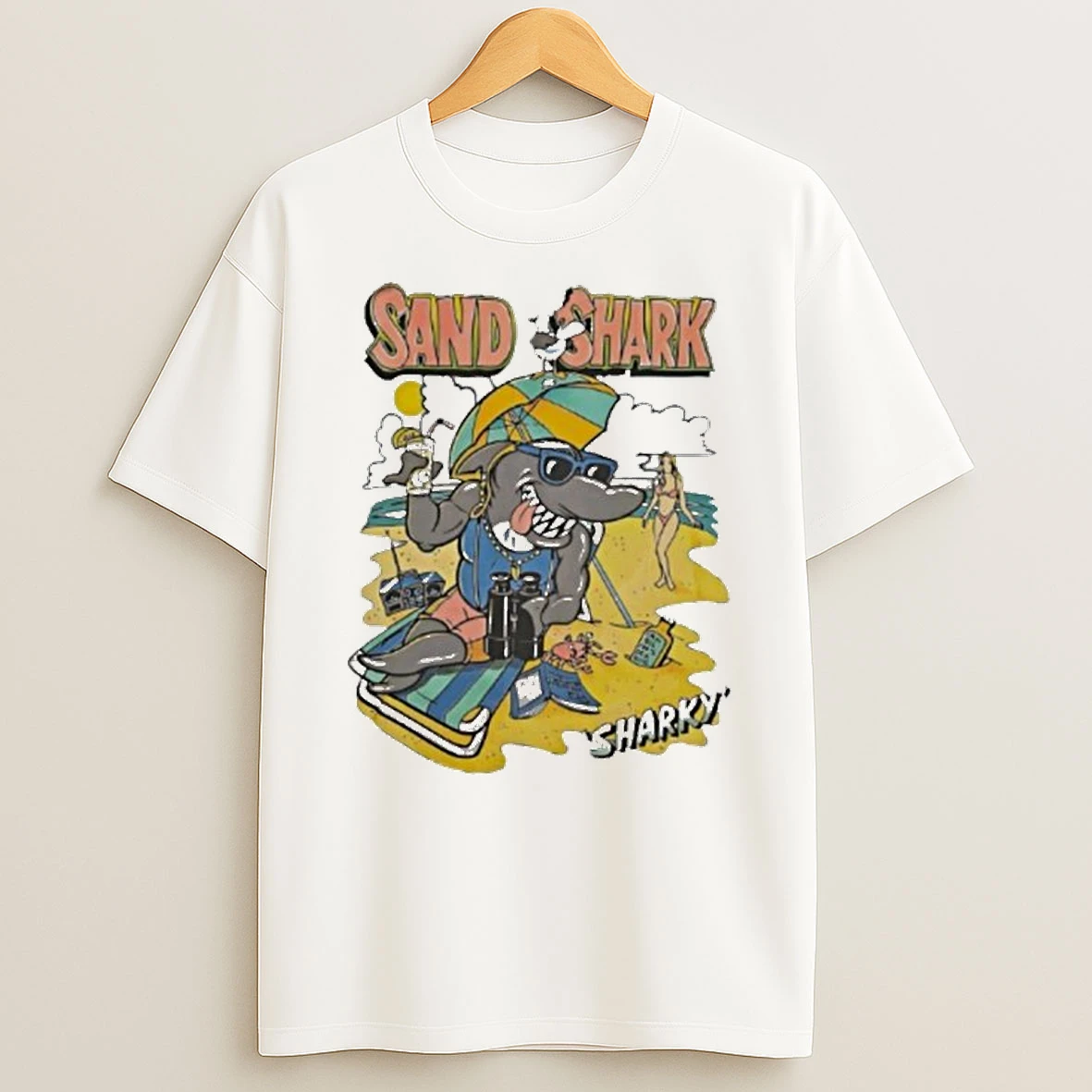Sand Shark Sharky Vintage Tshirt Hoodie