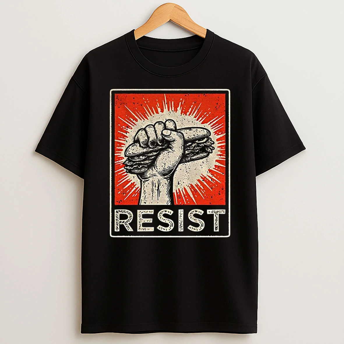Sandwich Guy Resist Revolution Retro Political Tshirt Hoodie