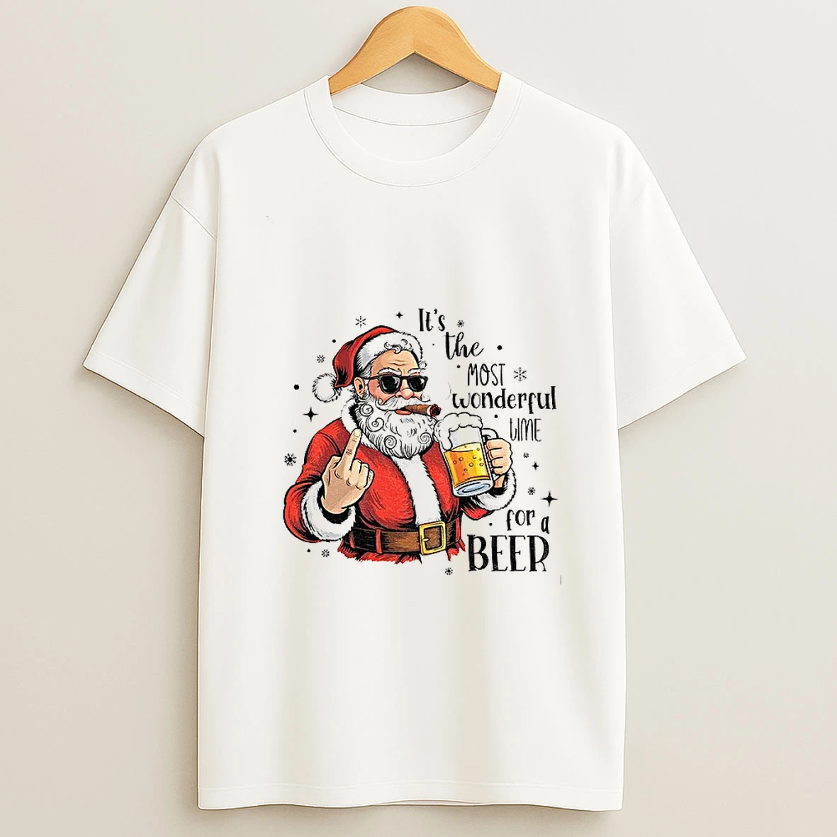 Santa Beer Funny Santa Christmas Its The Most Wonderful Time For A Beer Tshirt Hoodie