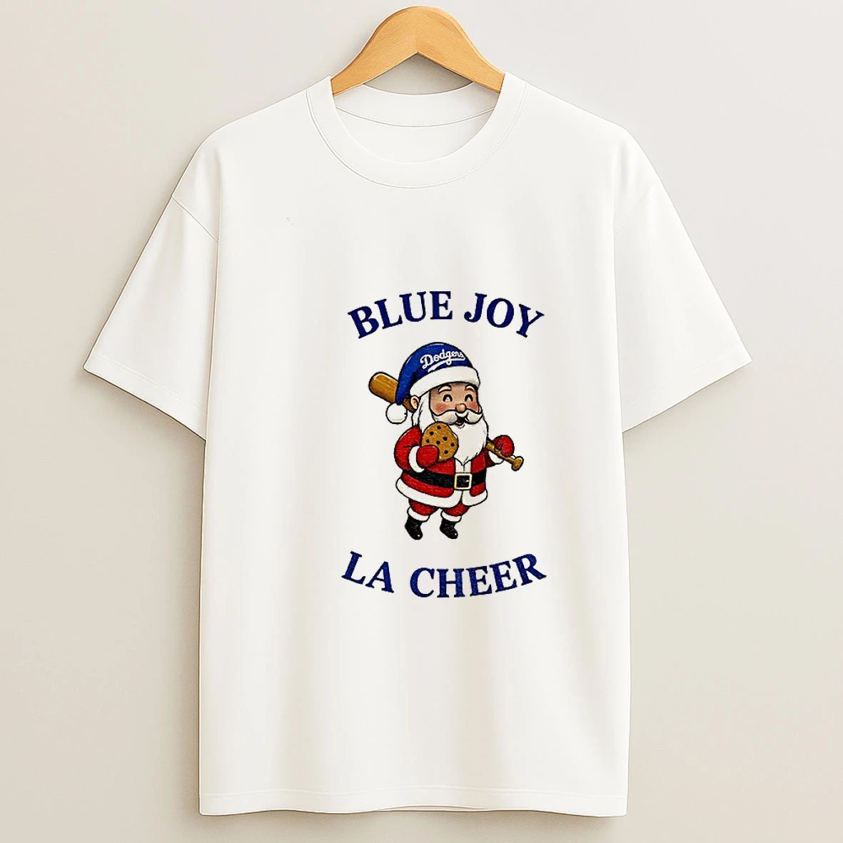 Santa Claus Los Angeles Dodgers Blue Joy La Cheer Baseball Mlb Christmas Tshirt Hoodie