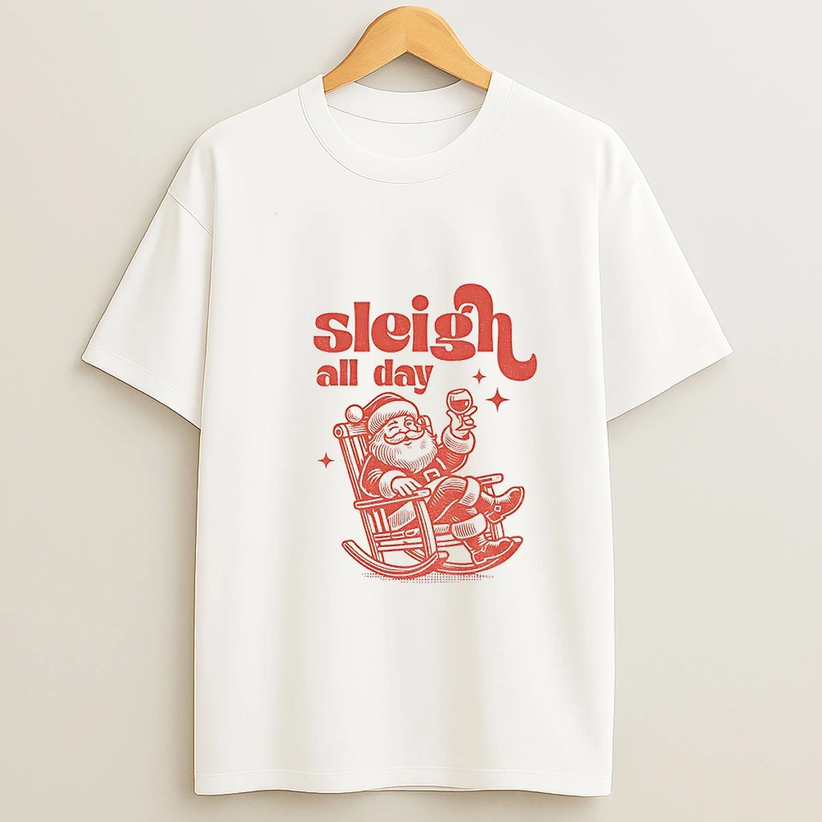 Santa Claus Sleigh All Day Alcohol Merry Xmas Tshirt Hoodie