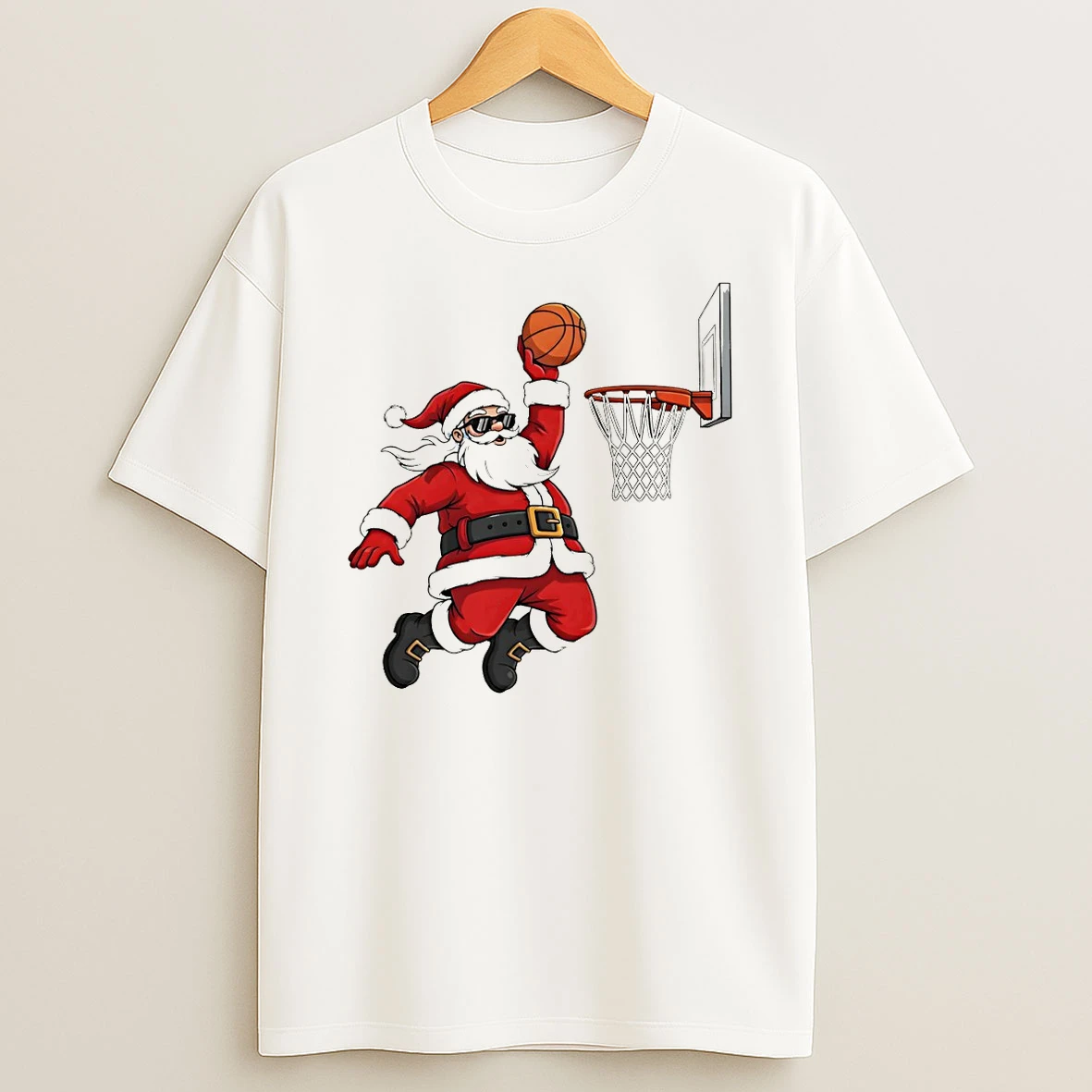 Santa Claus Basketball Player Funny Meme Merry Christmas Tshirt Hoodie
